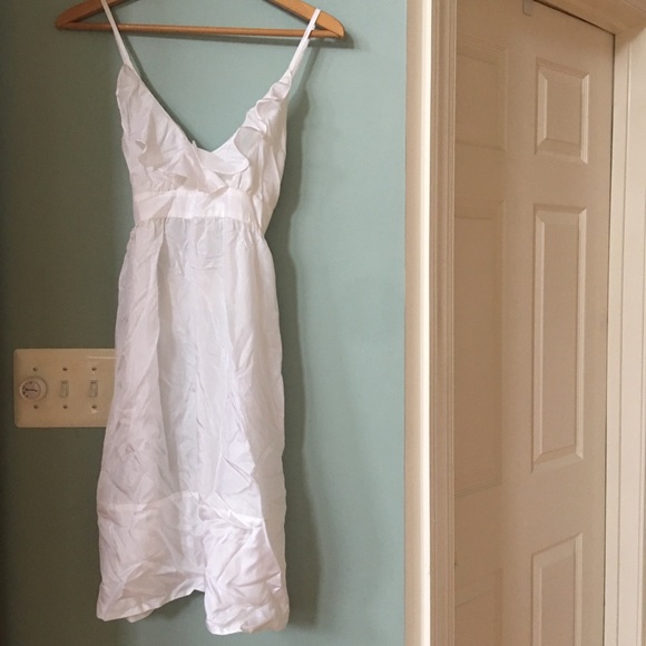 Theory Dresses & Skirts - Theory ruffle see through white dress maternity